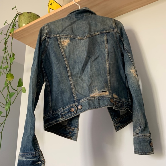 A&F Distressed Denim Jacket (Small) - Picture 2 of 2